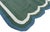 Casa Cosima Handmade Cotton Flat Weave Area Rug, Forest Green and Teal Blue Scalloped Dhurrie - 8'x10' For Sale - Image 4 of 12