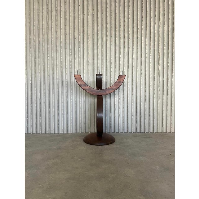 1960s Large Sculptural Rosewood Candleholder, 1960s For Sale - Image 5 of 9