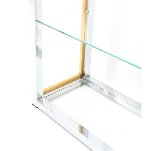 Hollywood Regency Italian Etagere in Chrome and Brass by Renato Zevi, 1970s For Sale - Image 9 of 13