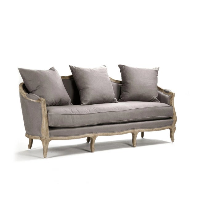 French Country Hollow Maison Sofa in Gray For Sale - Image 3 of 5