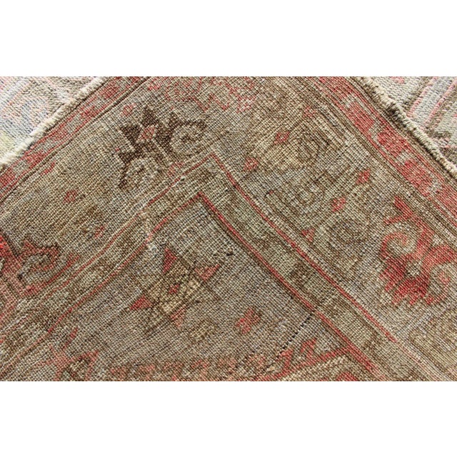 Vintage Turkish Oushak Rug With Soft Taupe and Blush Pink Accents 3'2 X 5'9 For Sale - Image 11 of 11