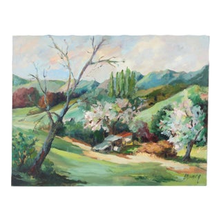 Liliane Paumier French Spring Landscape Oil Painting For Sale