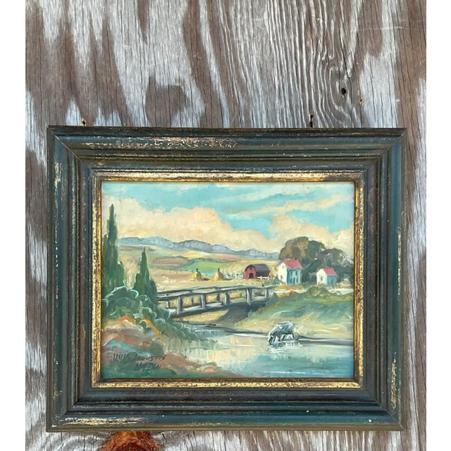 Mid 20th Century Vintage Boho Original Oil Painting Signed James Augustus McLean For Sale - Image 5 of 8