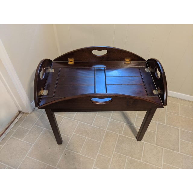 1980s Bombay and Co Svintage Solid Wood Butler's Tray Table For Sale - Image 5 of 9