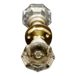 Mercury Bullet Glass Door Knob Set With Brass Rosettes