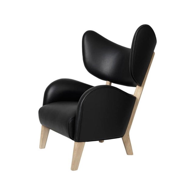 Set of 4 black leather natural oak my own chair lounge chairs by Lassen Dimensions: W 88 x D 83 x H 102 cm Materials:...