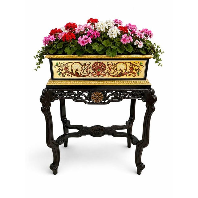 19th Century French Boulle Marquetry Jardinière in Gilt Brass, Silver and Inlays, 1880 For Sale - Image 10 of 15