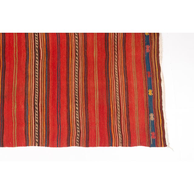 Vintage Stripe Oushak Kilim Rug For Sale - Image 9 of 10