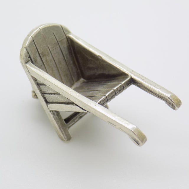 Vintage Italian Handmade Genuine Silver Wheelbarrow Dollhouse Miniature by Raspini Gioielli, 1980s For Sale - Image 6 of 11