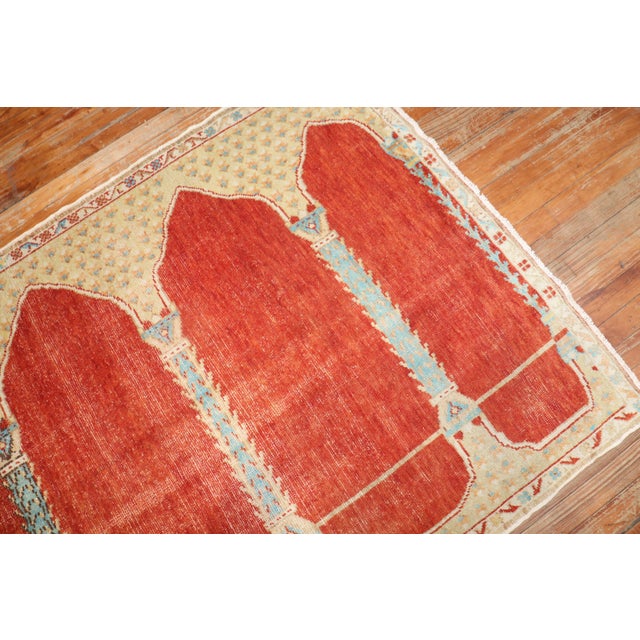 Antique Zabihi Collection Turkish Column Scroll Runner - 4' x 11'7" For Sale In New York - Image 6 of 9