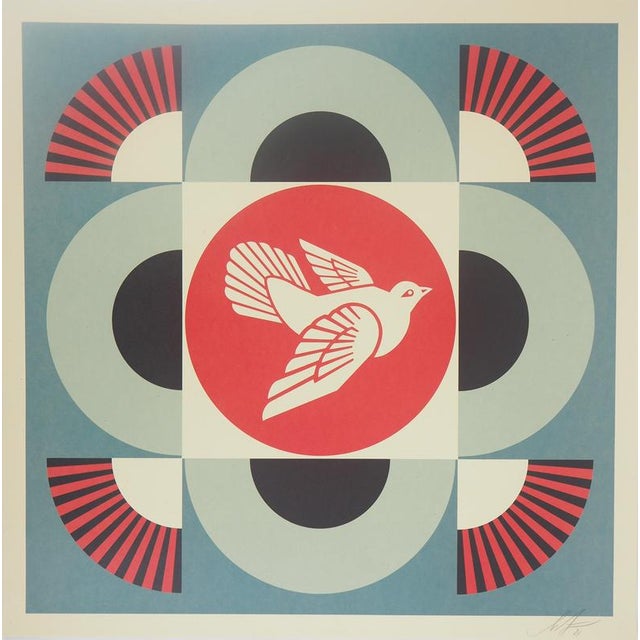Shepard Fairey, Geometric Dove Blue, Screenprint For Sale - Image 5 of 5