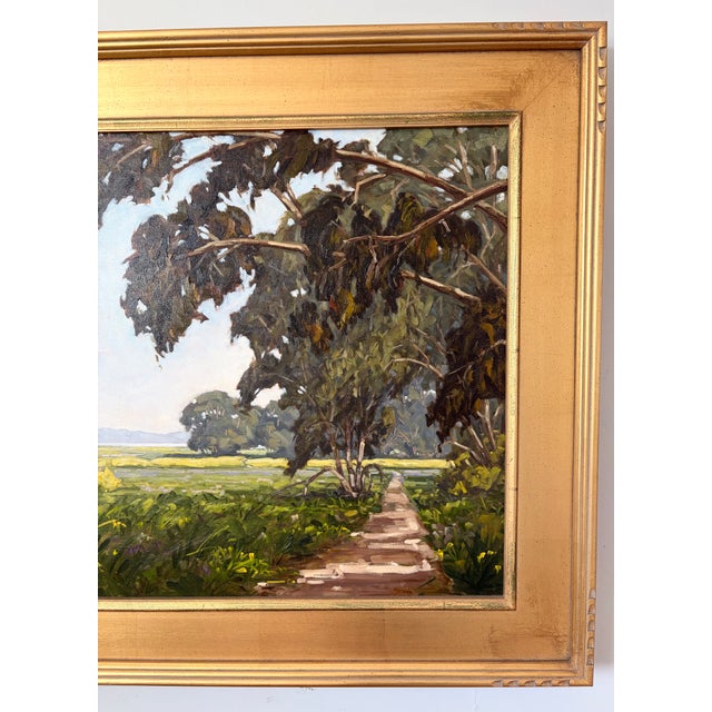 Roy Robinson “Ellwood’s West-End in Spring,” original oil on canvas dated 2003. This California landscape depicts the...