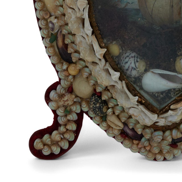 Antique British Colonial Sailors Valentine in Heart Form For Sale - Image 4 of 8