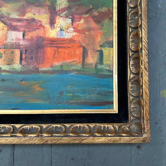 1970’s Abstract Expressionist Cityscape Painting on Canvas For Sale - Image 4 of 5