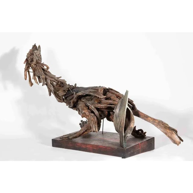 Contemporary Lorenzo Serval, Wounded Namure, 2000, Wooden Sculpture For Sale - Image 3 of 5