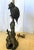 Mid Century Modern Bronze Owl Lamp by Marbro Lamp Co. With Original Shade For Sale - Image 10 of 13