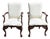 Vtg. Pair of Carved Mahogany Federal Style Arm Chairs With Claw Feet For Sale