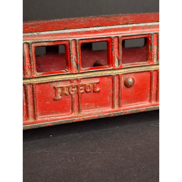 Antique Arcade Cast Iron Fageol Safety Bus 8" Red Vintage Toy Car Vehicle 1920s For Sale - Image 12 of 18