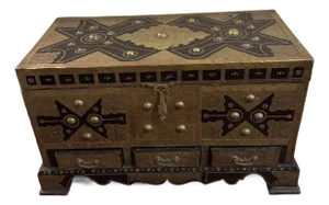 19th Century Brass Studded Brutalist Style Zanzibar Chest