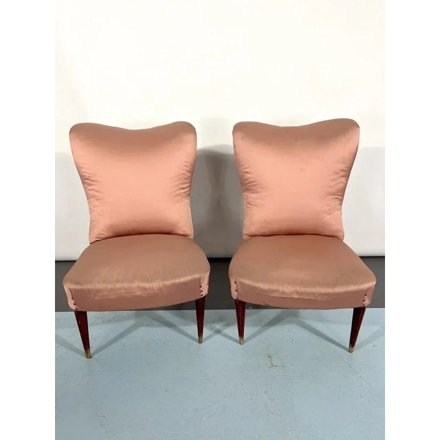 Set of Vintage Italian Pink Club Armchairs, 1950s For Sale - Image 12 of 12