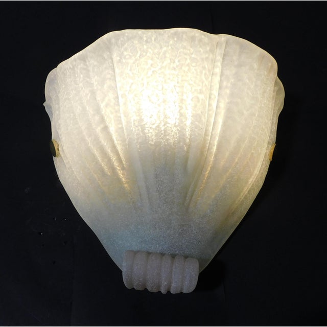 Glass 1960s Murano Shell Sconce With Pink Curl For Sale - Image 7 of 9