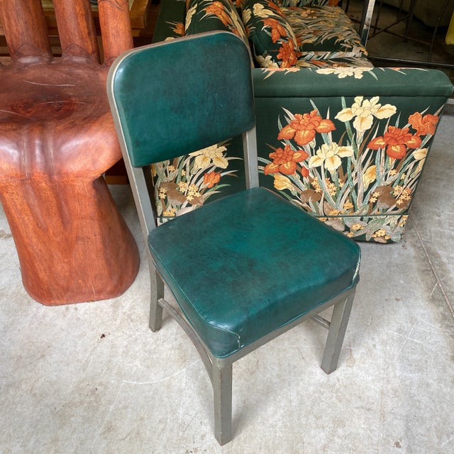 1950s Green Industrial Metal Chair For Sale In Atlanta - Image 6 of 7
