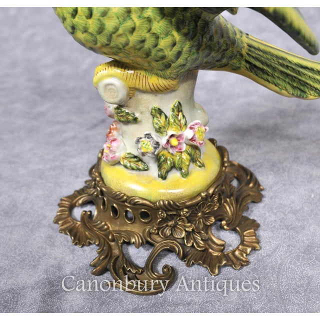Ceramic French Porcelain Parrot Candleholders, Set of 2 For Sale - Image 7 of 14
