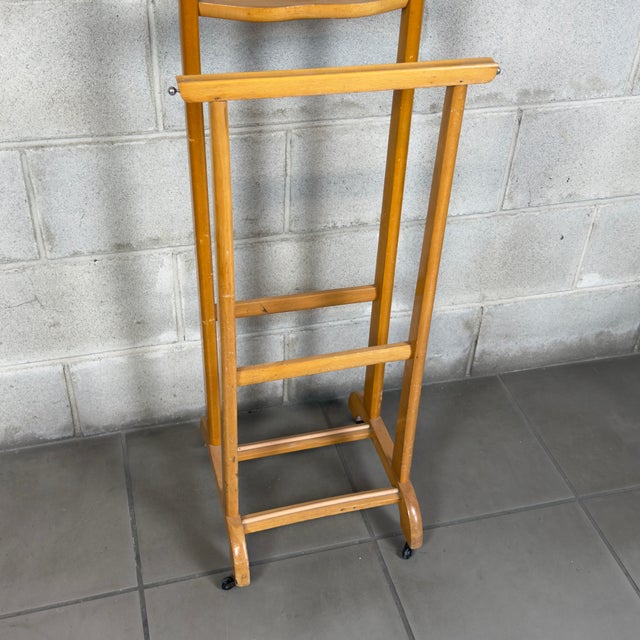 Wood Vintage Modern Wooden Valet Stand from Artigianato Italiano, 1970s For Sale - Image 7 of 8