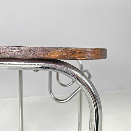 Mid-Century Italian Modern Wood and Metal Coffee Table with Newspaper Hook, 1950s For Sale - Image 16 of 18
