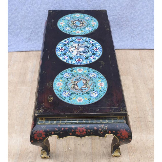 Chinese Cloisonne Lacquer Coffee Table For Sale - Image 6 of 10