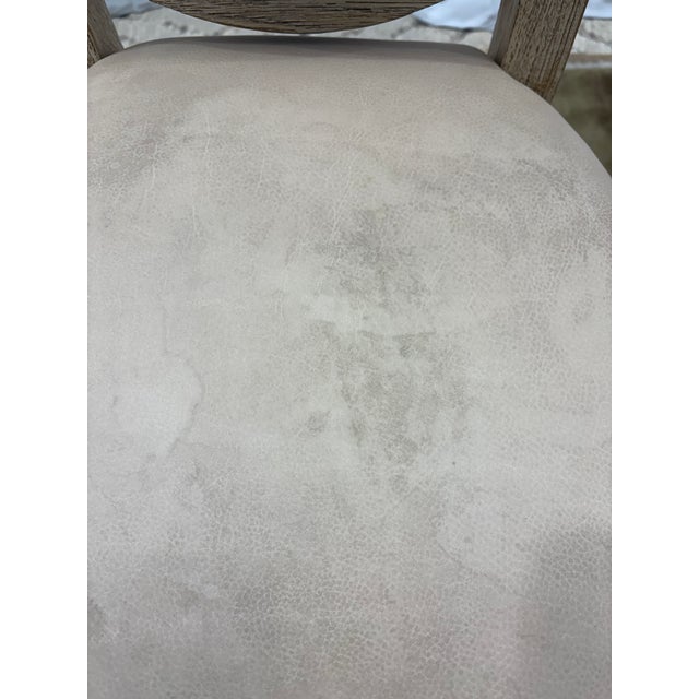 Set of Five Rh French Contemporary Round Leather Counter Stools For Sale - Image 10 of 18