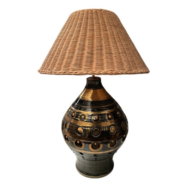 Vintage Studio Pottery Ceramic Lamp by Georges Pelletier, 1970s For Sale