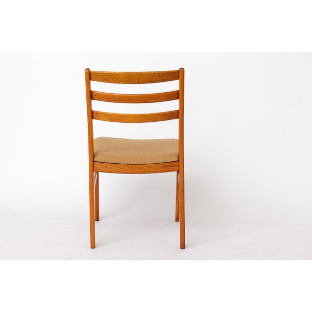 Beige Vintage Swedish Oak Chairs by Alb Johansson & Söner, 1960s, Set of 4 For Sale - Image 8 of 10
