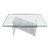 Bent Lucite Z-Shape Base Thick Glass Top Coffee Table For Sale