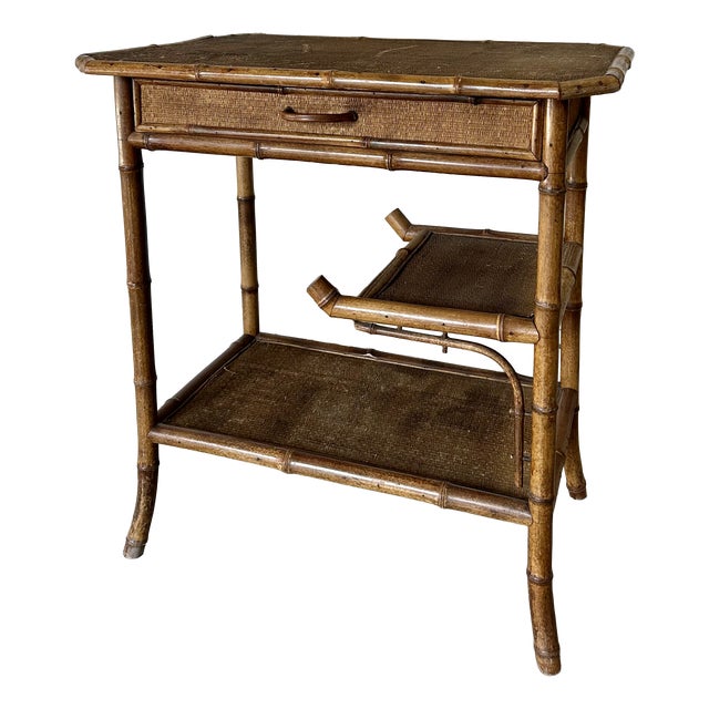 Antique Faux Bamboo Side Table, 1900s For Sale