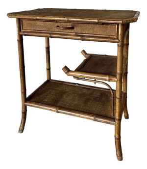 Antique Faux Bamboo Side Table, 1900s