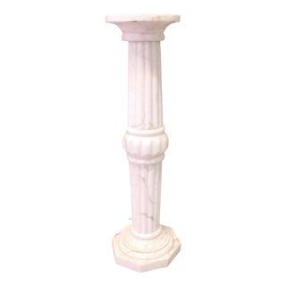 French Illuminated Marble Torchere Column, 19th Centur For Sale