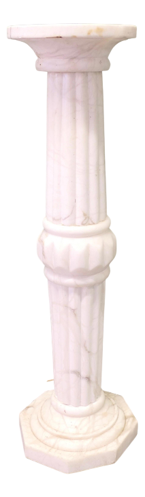French Illuminated Marble Torchere Column, 19th Centur