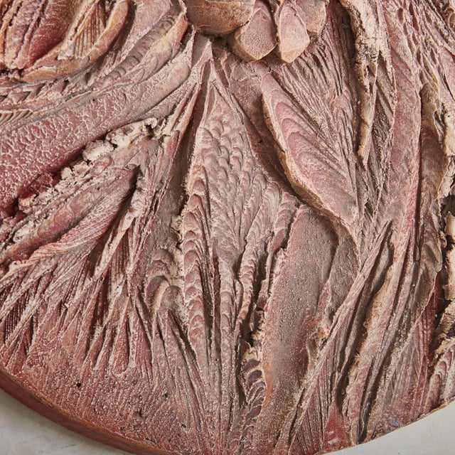 Late 20th Century Red Concrete Wall Sculpture by Roger Desserprit, 1984 For Sale - Image 5 of 9