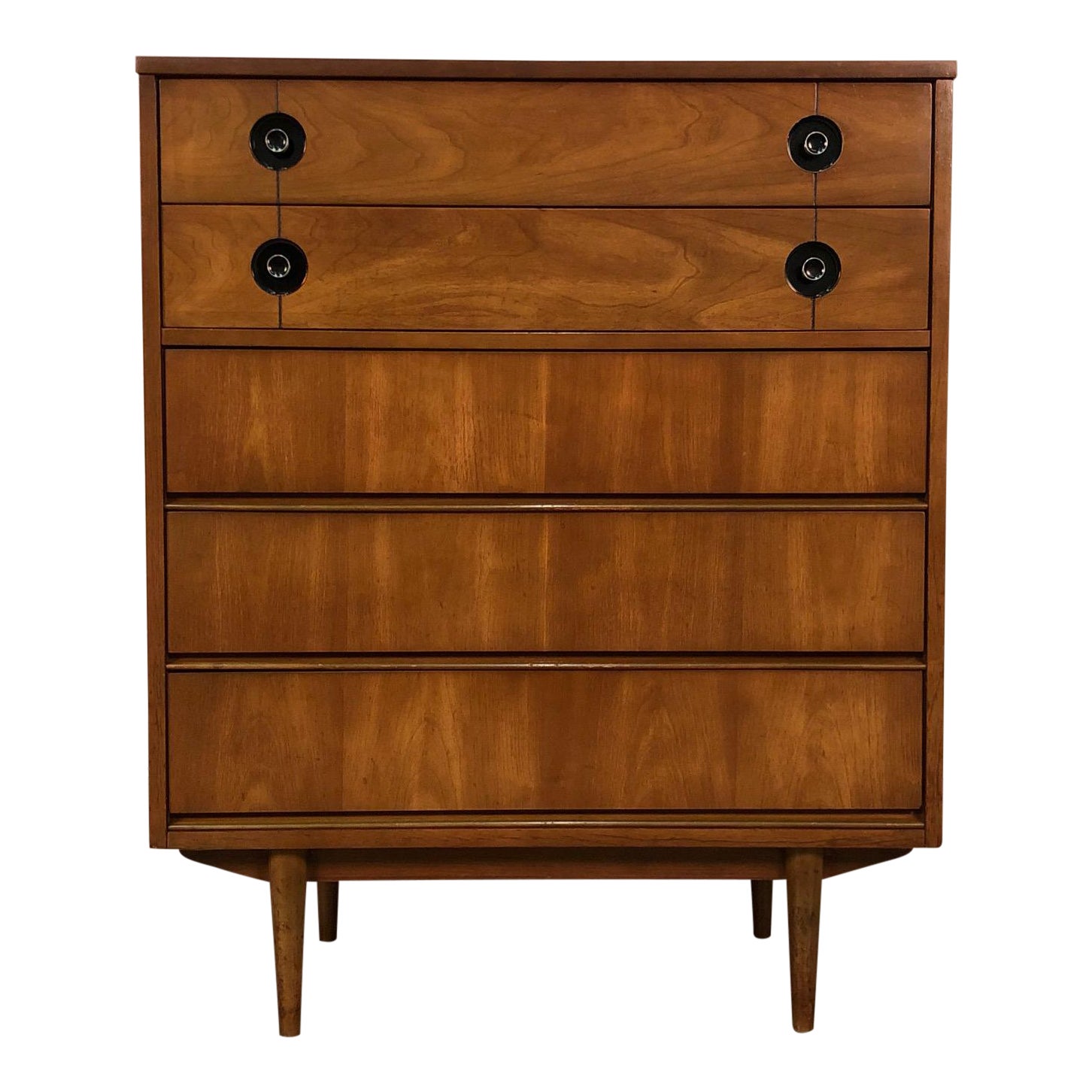 Stanley Finnline Mid Century Modern 5 Drawer Dresser Chest