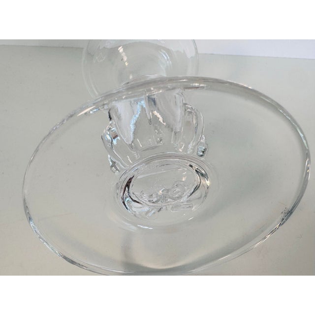 Vintage 1990s Simon Pearce Shelbourne Handblown Glass Candlestick For Sale In Boston - Image 6 of 7