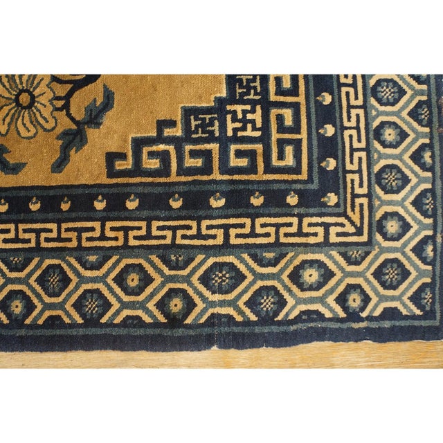 1920s Tan Camel Medallion Traditional Antique Chinese Baotou Wool Rug 4' X 6'2'' For Sale - Image 4 of 8
