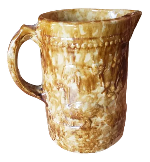 Antique Mid 19th Century Bennington Pottery Peacock Pitcher Rockingham Glaze
