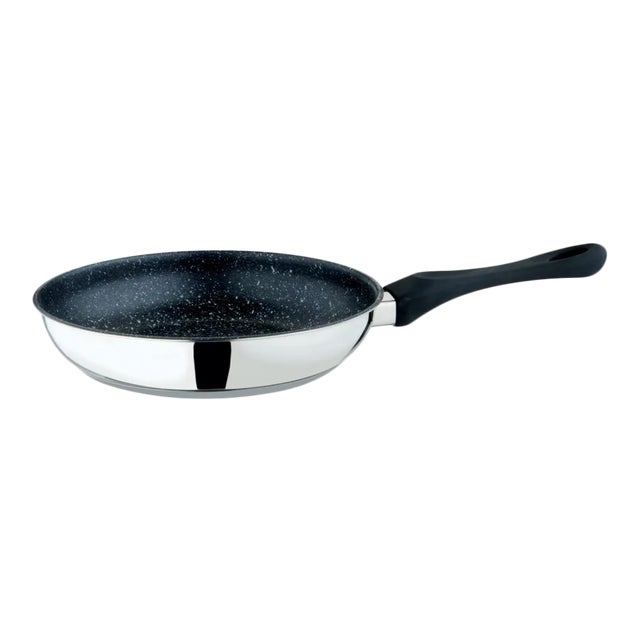 Mepra Frying Pan Fant.stone Cm24 Black Fantasia Stone 10" 18/10 Stainless Steel Non-stick Frying Pan For Sale