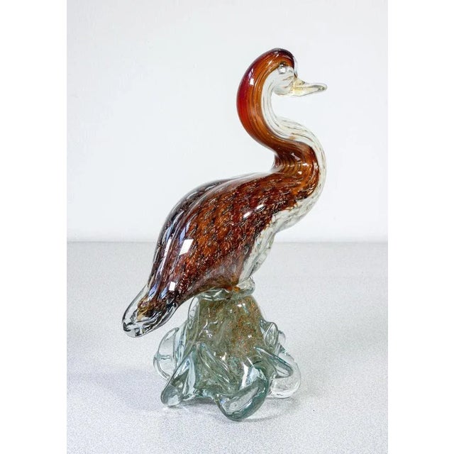 Murano Blown Glass Duck Sculpture For Sale - Image 3 of 8