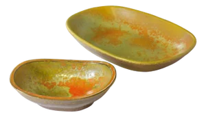 Italian Pottery Studio Abstract Ceramic Bowl by Alessio Tasca, 1980s, Set of 2