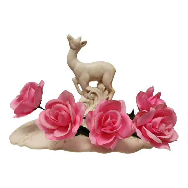 Redwing Pottery Leaping Deer With Flower Frog #526 For Sale