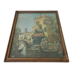 1927 Antique AMP Chicago Sevin Jaminez Venice Print Framed
