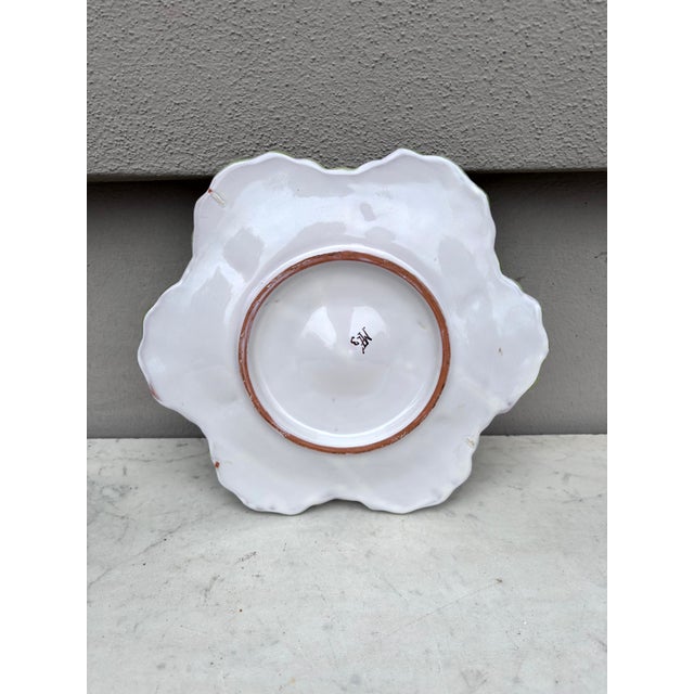 1940s French Faience Oyster Plate With Bird Moustiers Style Circa 1940 For Sale - Image 5 of 5
