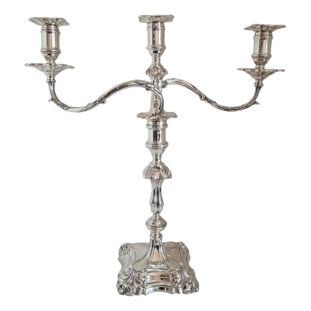 Antique Edwardian Sterling Silver Candelabra by Thomas A. Scott, Sheffield, 1902 For Sale